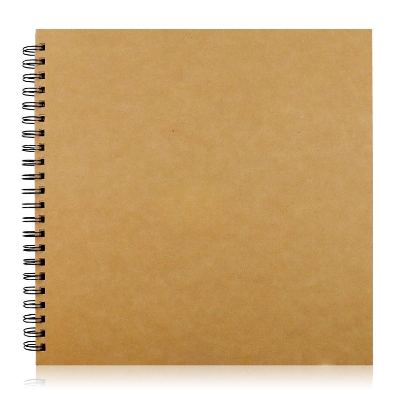 UPlama 12x12 Inch Scrapbook Album 100 Pages, Hardcover Kraft Photo DIY Memory Book with Spiral Binding for Wedding Anniversary Family Photos - Image 1